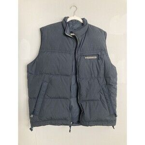 Vtg Y2K Abercrombie & Fitch Navy Puffer Vest Reversible LARGE Duck Down